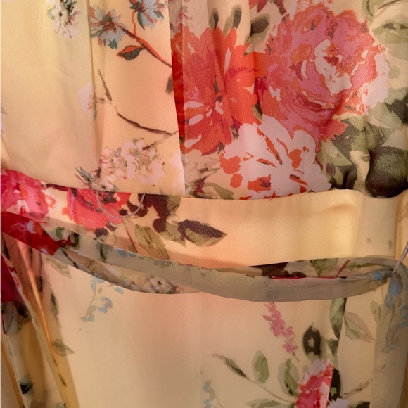 R&K Women’s Yellow Floral Spring/ Summer Elegant Dress Size 16 Fast Shipping - Picture 4 of 13